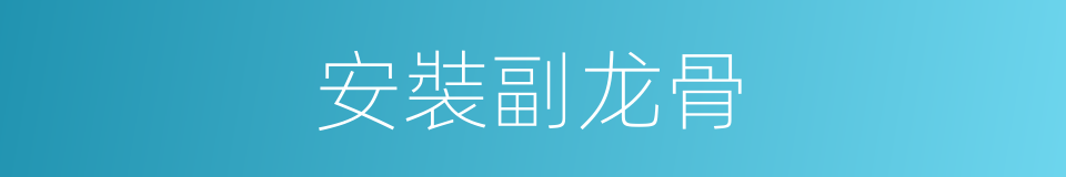 安裝副龙骨的同義詞