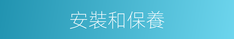 安裝和保養的同義詞