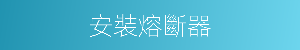 安裝熔斷器的同義詞