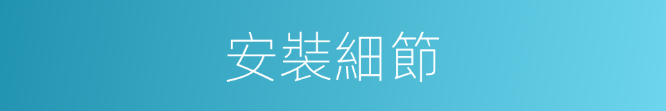 安裝細節的同義詞