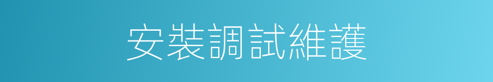安裝調試維護的同義詞
