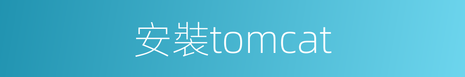 安裝tomcat的同義詞