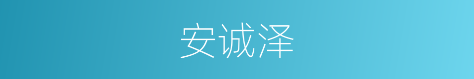 安诚泽的同义词