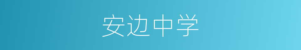 安边中学的同义词