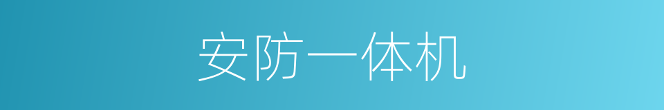 安防一体机的同义词