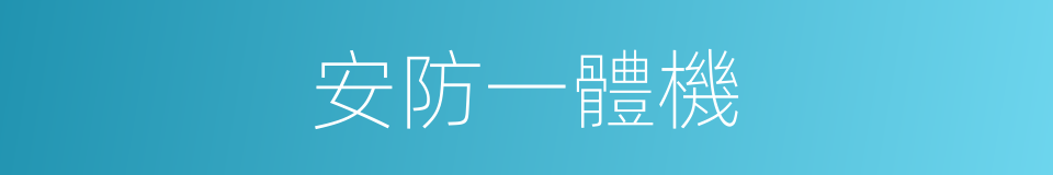 安防一體機的同義詞