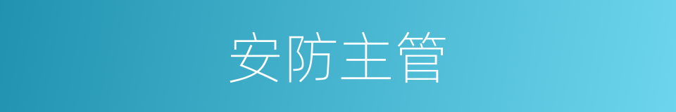 安防主管的同义词