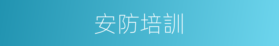 安防培訓的同義詞