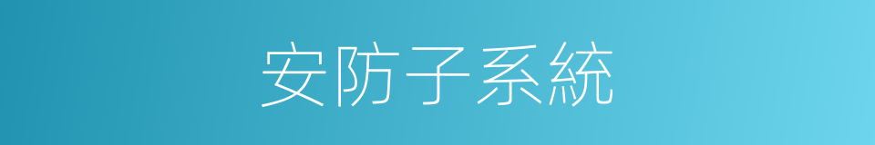 安防子系統的同義詞