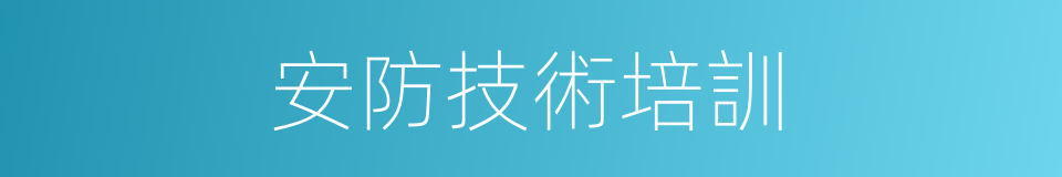 安防技術培訓的同義詞
