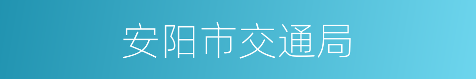 安阳市交通局的同义词