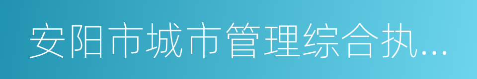 安阳市城市管理综合执法条例的同义词