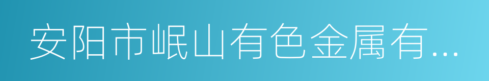 安阳市岷山有色金属有限责任公司的同义词