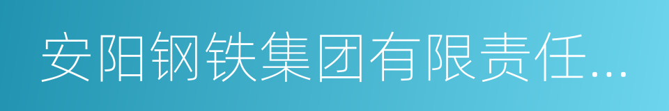 安阳钢铁集团有限责任公司的同义词