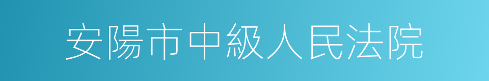 安陽市中級人民法院的同義詞