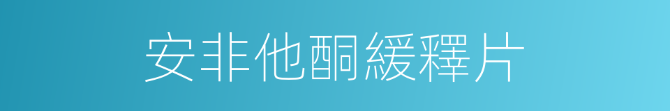 安非他酮緩釋片的同義詞