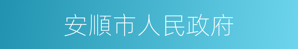 安順市人民政府的同義詞