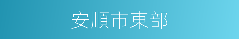 安順市東部的同義詞