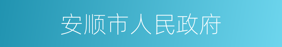 安顺市人民政府的同义词