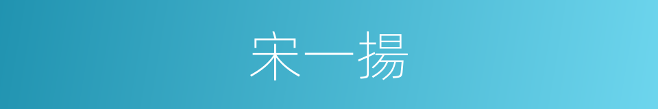 宋一揚的同義詞