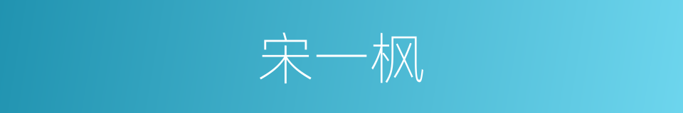 宋一枫的同义词