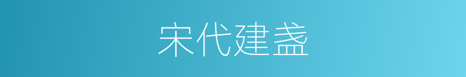 宋代建盏的同义词