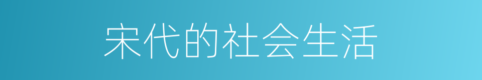 宋代的社会生活的同义词