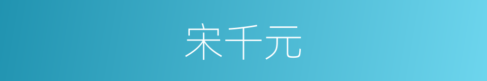 宋千元的同义词