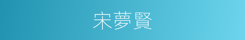 宋夢賢的同義詞