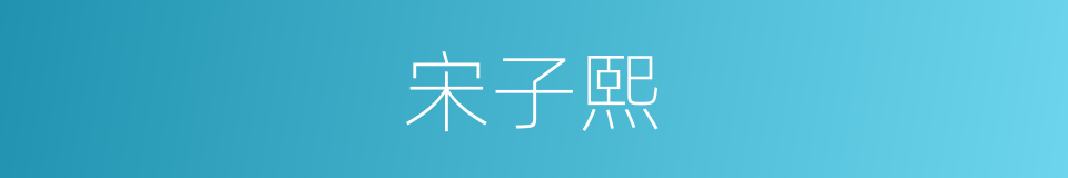 宋子熙的同义词