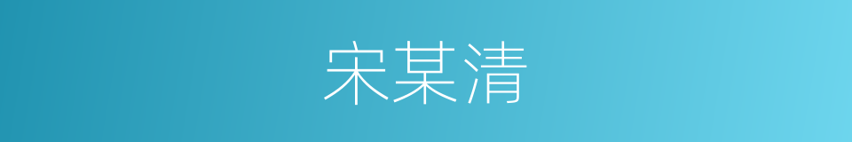 宋某清的同义词