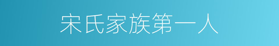 宋氏家族第一人的同义词