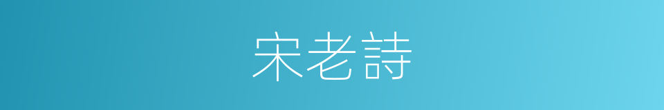 宋老詩的同義詞