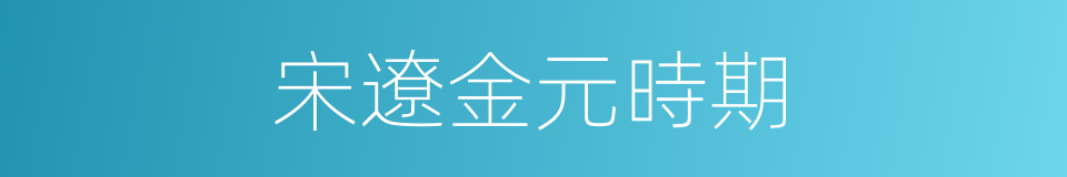 宋遼金元時期的同義詞