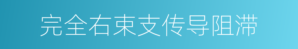 完全右束支传导阻滞的同义词