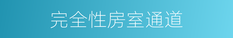 完全性房室通道的同义词