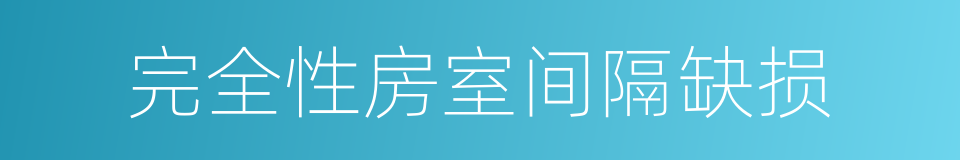 完全性房室间隔缺损的同义词