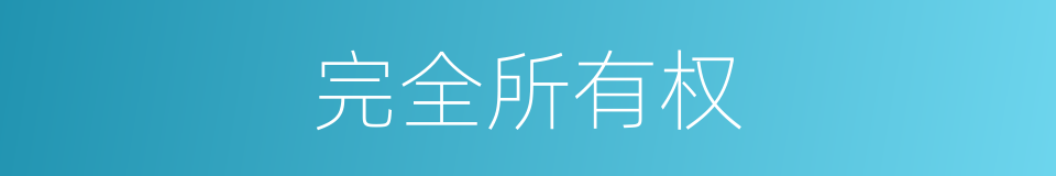 完全所有权的同义词