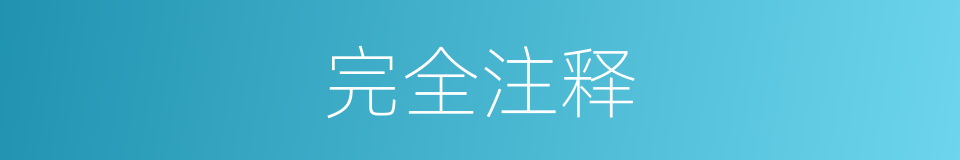 完全注释的意思