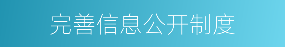 完善信息公开制度的同义词