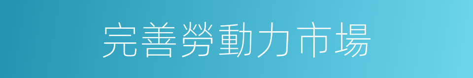 完善勞動力市場的同義詞