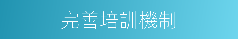 完善培訓機制的同義詞