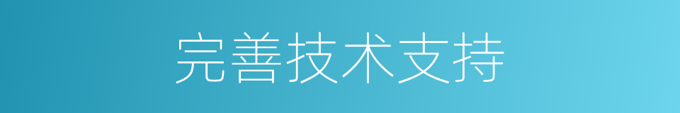 完善技术支持的同义词