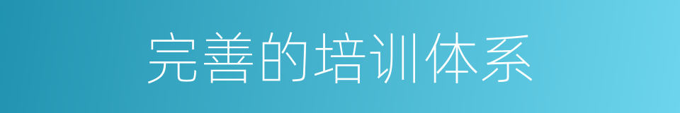 完善的培训体系的同义词