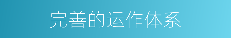 完善的运作体系的同义词