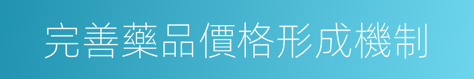 完善藥品價格形成機制的同義詞