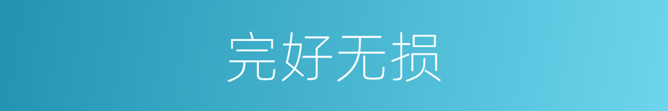 完好无损的意思