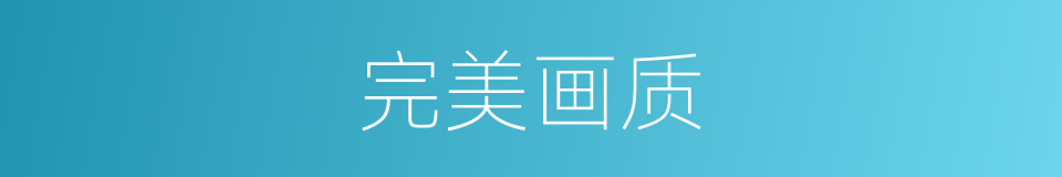 完美画质的同义词