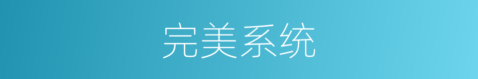 完美系统的同义词