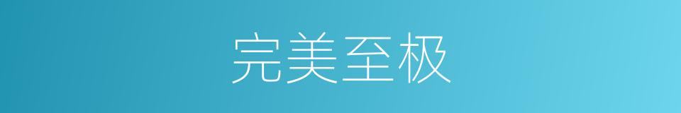 完美至极的意思